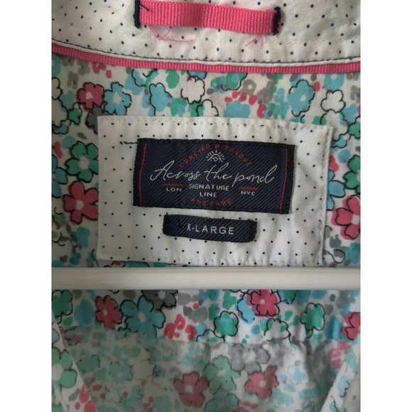 Across The Pond Men's Button Up‎ Shirt Pastel Floral Print Size X-Large - Picture 4 of 6
